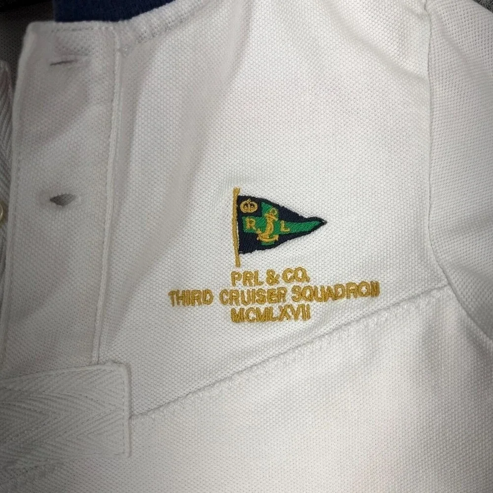 Polo Ralph‎ Lauren Shirt Boys 4 Youth White Sailing Third Cruiser Squadron Rugby